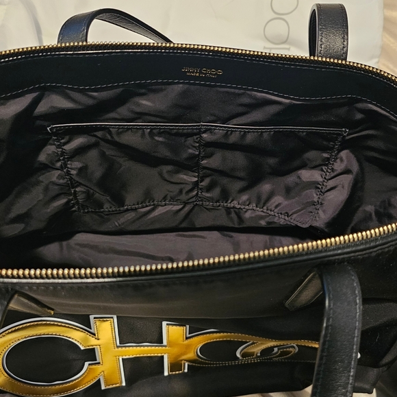 Jimmy Choo Larelle Appliquéd Shell Large Tote in Black - Picture 8 of 9